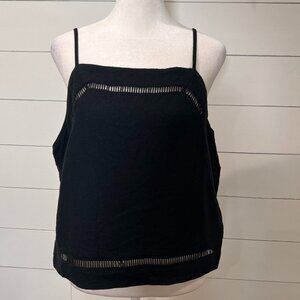 Abercrombie & Fitch Black Strappy Linen Like Blouse Size L